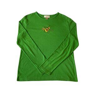 Bright Grass Green Y2K Long Sleeve Tee Shirt